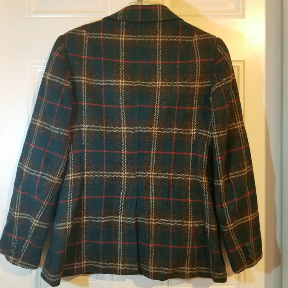 Vintage Villager Plaid Wool Blazer - Picture 2 of 7